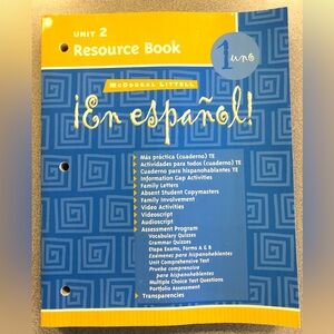 VTG En Espanol 1 Unit 2 Resource Book McDougal Littell 2004